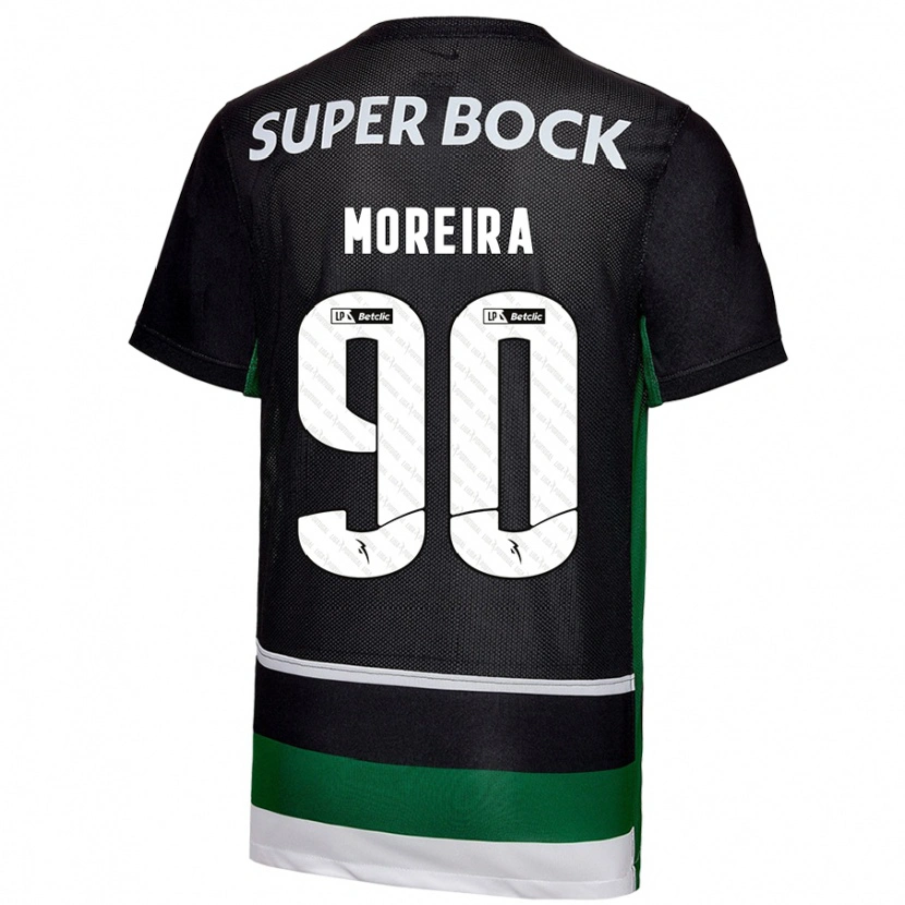 Danxen Bambino Maglia Afonso Moreira #90 Nero Bianco Verde Kit Gara Home 2024/25 Maglietta
