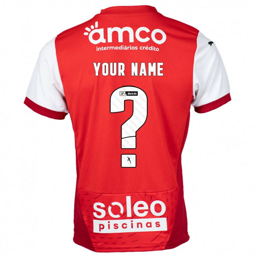 Danxen Bambino Maglia Il Tuo Nome #0 Rosso Bianco Kit Gara Home 2024/25 Maglietta