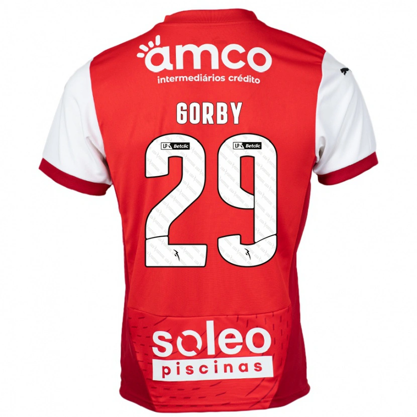 Danxen Bambino Maglia Gorby #29 Rosso Bianco Kit Gara Home 2024/25 Maglietta