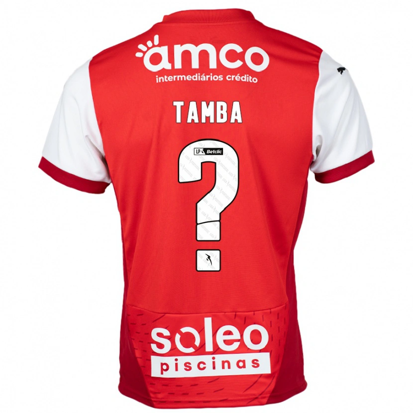Danxen Bambino Maglia Fabrice Tamba #0 Rosso Bianco Kit Gara Home 2024/25 Maglietta