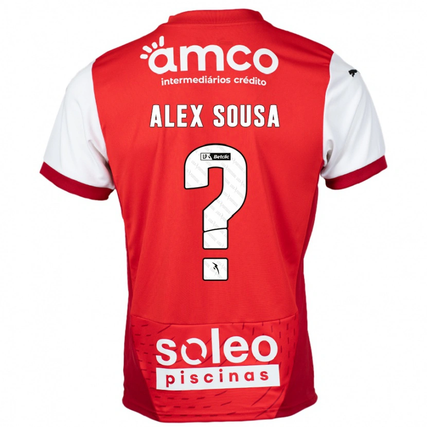 Danxen Bambino Maglia Alex Sousa #0 Rosso Bianco Kit Gara Home 2024/25 Maglietta