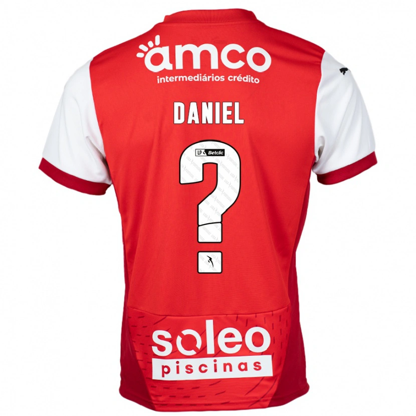 Danxen Bambino Maglia Paulo Daniel #0 Rosso Bianco Kit Gara Home 2024/25 Maglietta