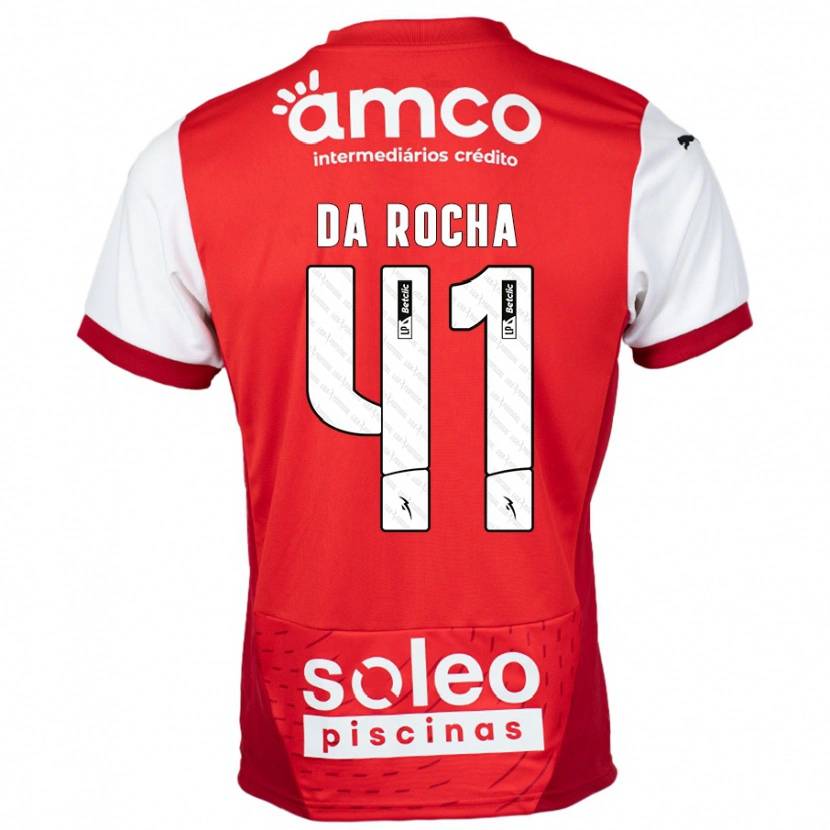 Danxen Bambino Maglia Yanis Da Rocha #41 Rosso Bianco Kit Gara Home 2024/25 Maglietta
