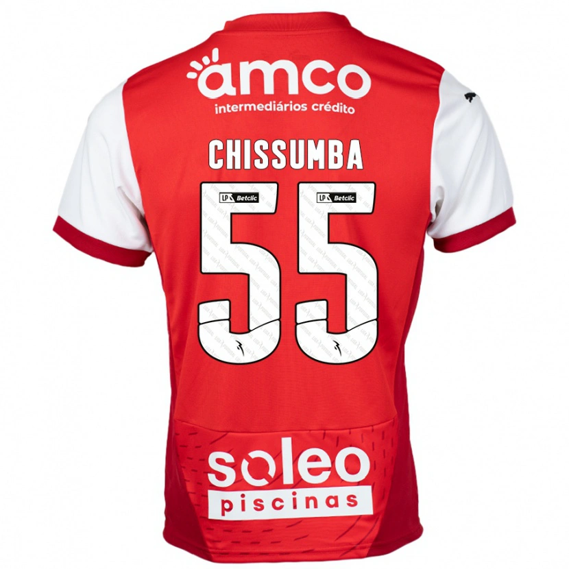 Danxen Bambino Maglia Chissumba #55 Rosso Bianco Kit Gara Home 2024/25 Maglietta
