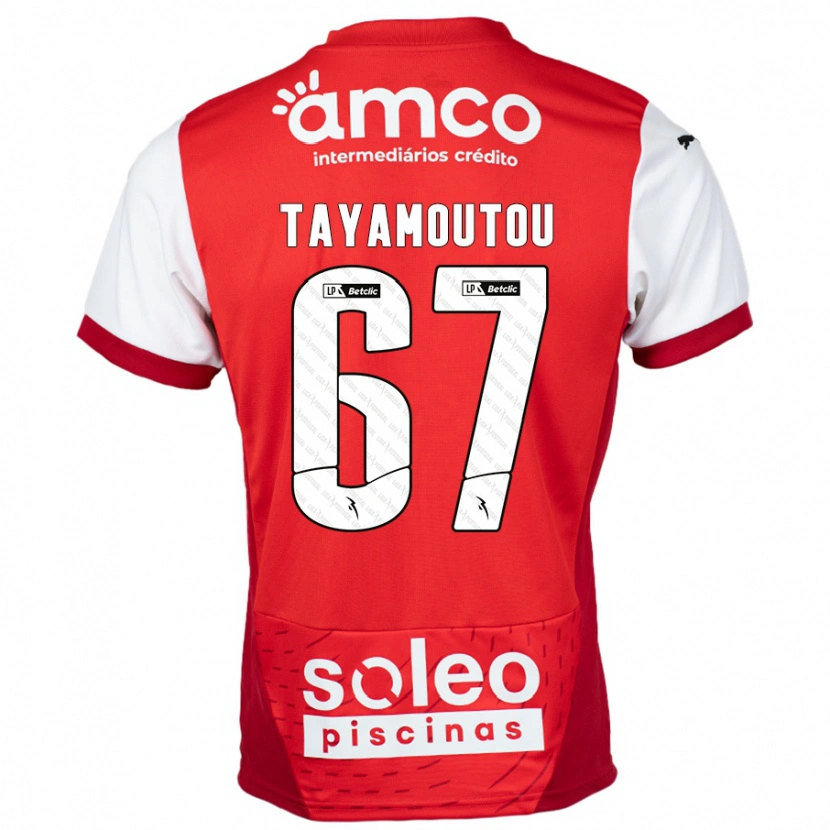 Danxen Bambino Maglia Enzo Tayamoutou #67 Rosso Bianco Kit Gara Home 2024/25 Maglietta