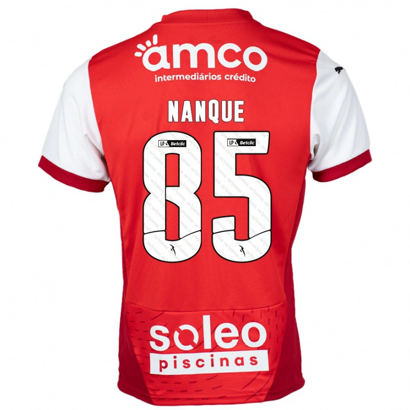 Danxen Bambino Maglia Edgar Nanque #85 Rosso Bianco Kit Gara Home 2024/25 Maglietta