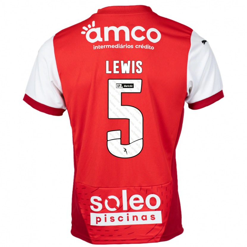 Danxen Bambino Maglia Leah Lewis #5 Rosso Bianco Kit Gara Home 2024/25 Maglietta