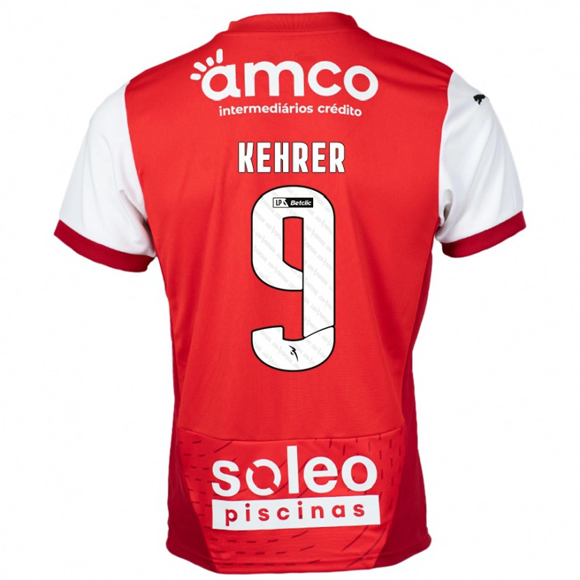 Danxen Bambino Maglia Caroline Kehrer #9 Rosso Bianco Kit Gara Home 2024/25 Maglietta