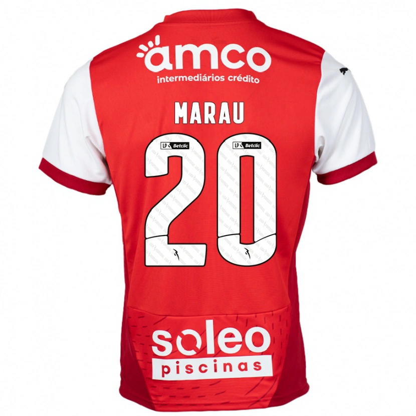 Danxen Bambino Maglia Madalena Marau #20 Rosso Bianco Kit Gara Home 2024/25 Maglietta