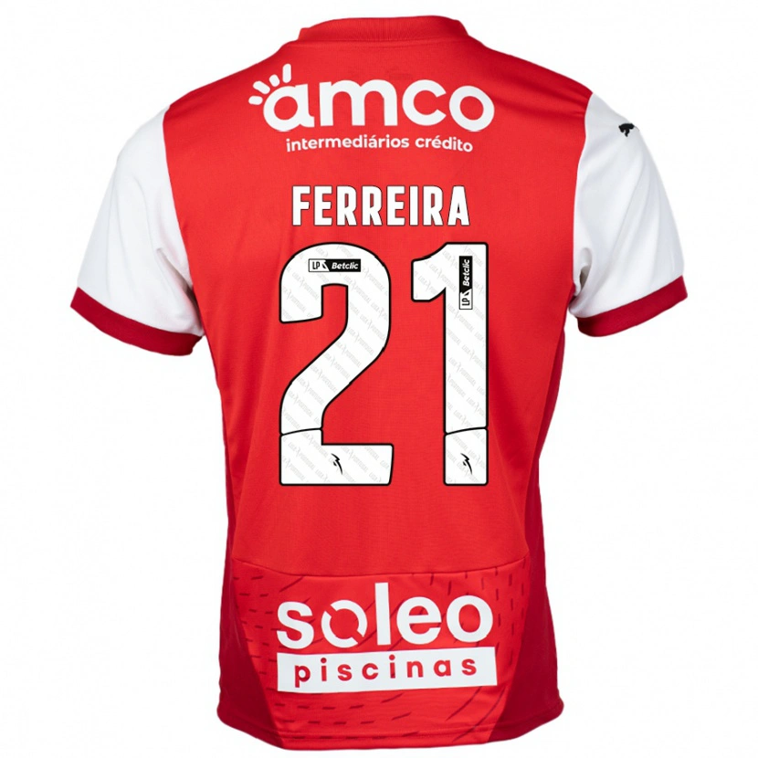 Danxen Bambino Maglia Ana Carolina Ferreira #21 Rosso Bianco Kit Gara Home 2024/25 Maglietta