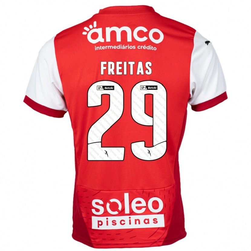 Danxen Bambino Maglia Mylena Freitas #29 Rosso Bianco Kit Gara Home 2024/25 Maglietta