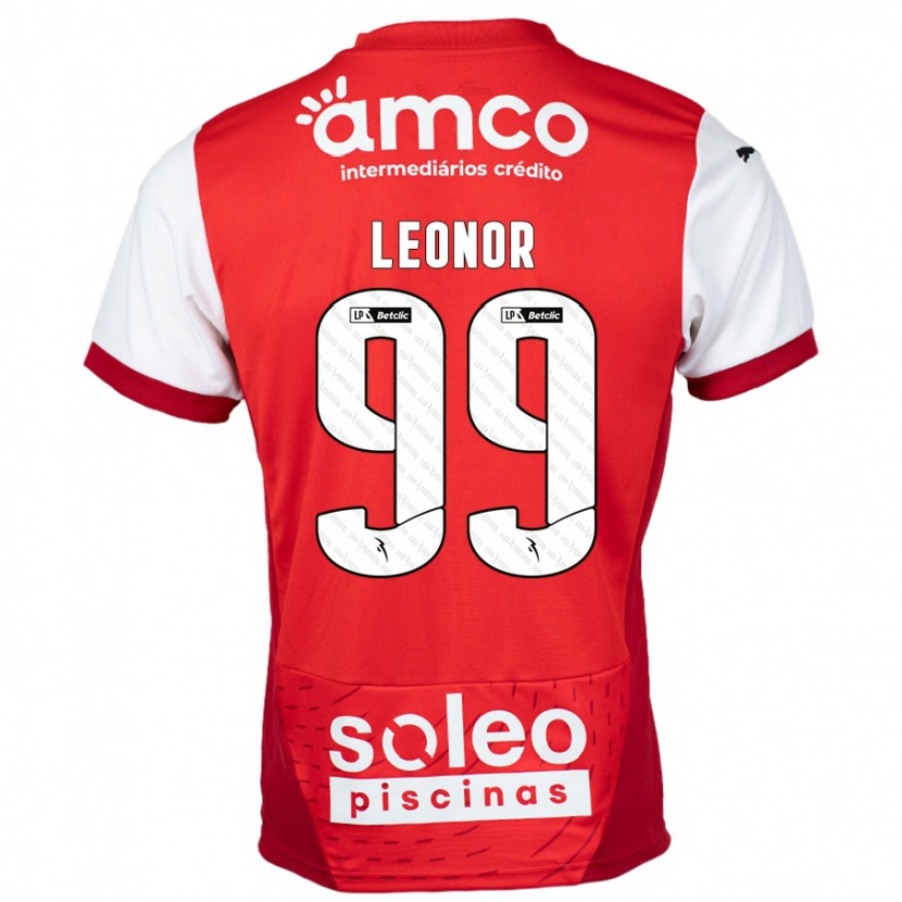 Danxen Bambino Maglia Maria Leonor #99 Rosso Bianco Kit Gara Home 2024/25 Maglietta