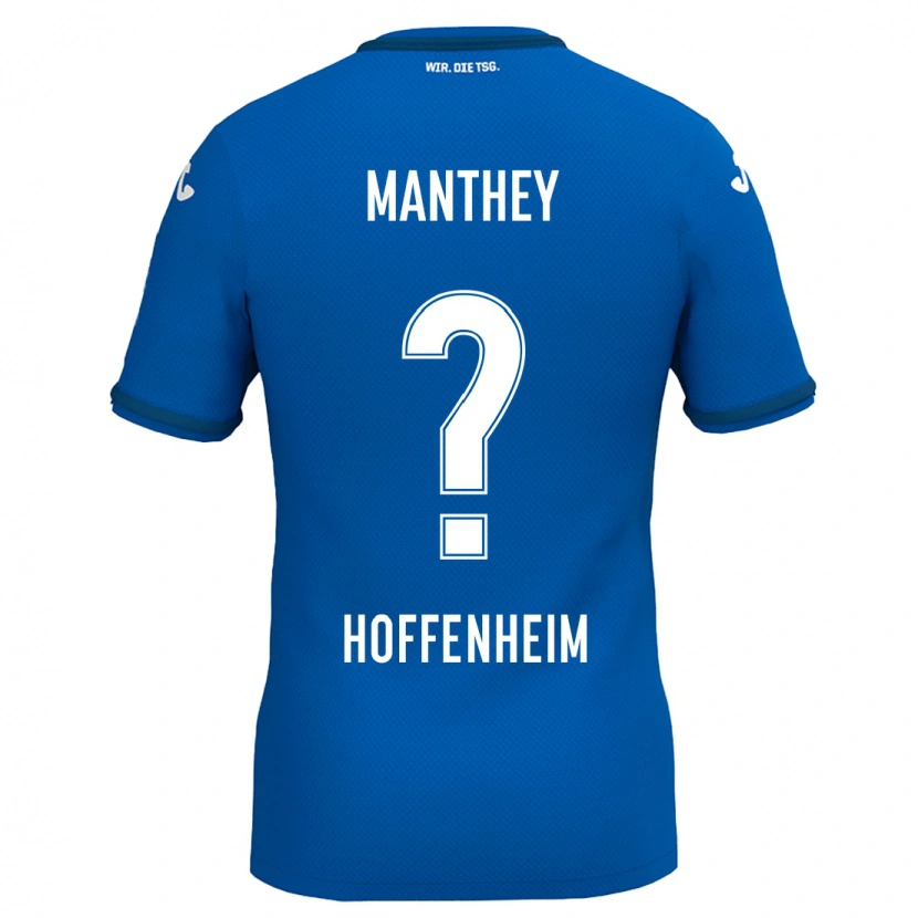 Danxen Bambino Maglia Kevin Manthey #0 Blu Reale Kit Gara Home 2024/25 Maglietta