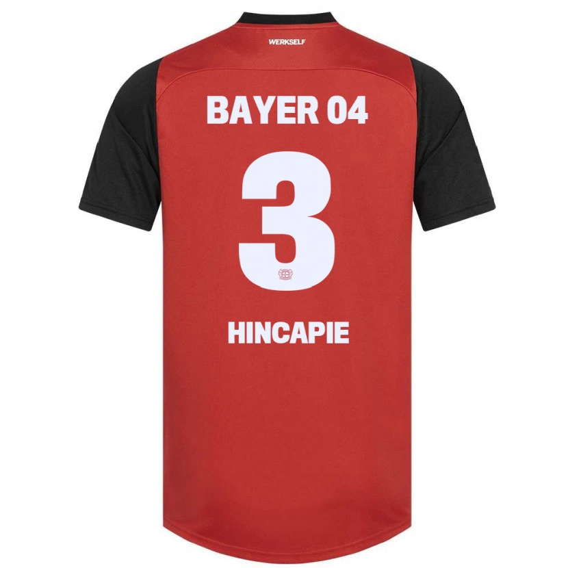 Danxen Bambino Maglia Piero Hincapié #3 Rosso Nero Kit Gara Home 2024/25 Maglietta