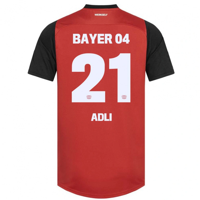 Danxen Bambino Maglia Amine Adli #21 Rosso Nero Kit Gara Home 2024/25 Maglietta