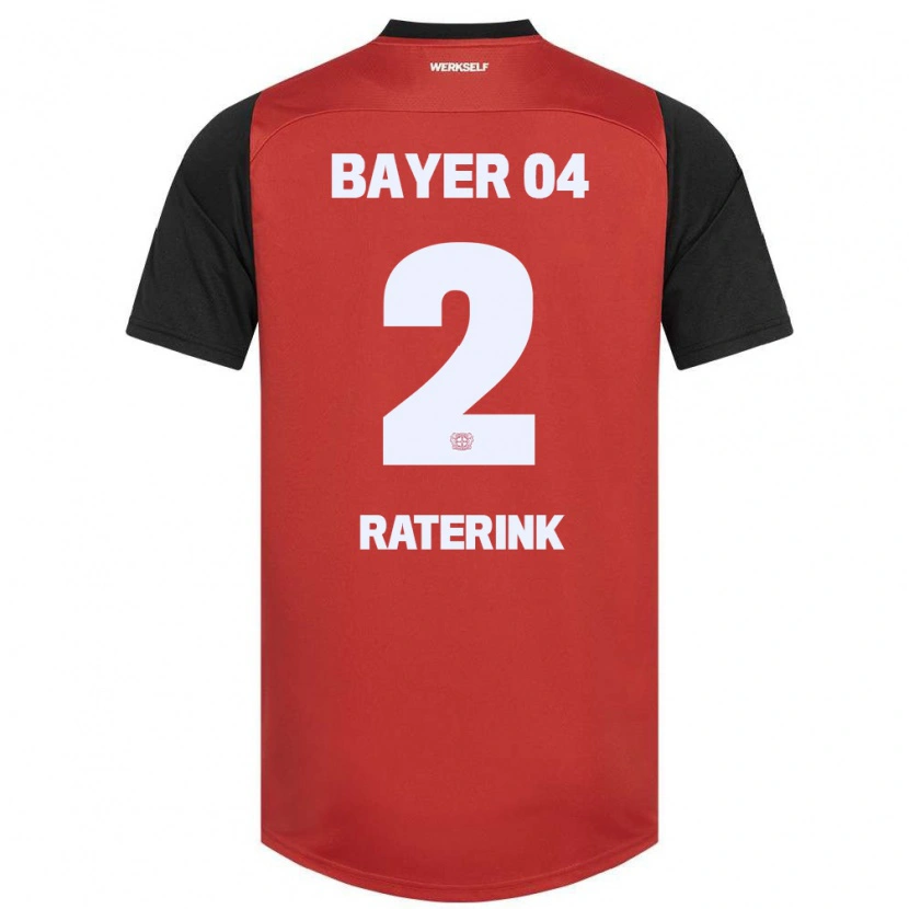 Danxen Bambino Maglia Othniël Raterink #2 Rosso Nero Kit Gara Home 2024/25 Maglietta