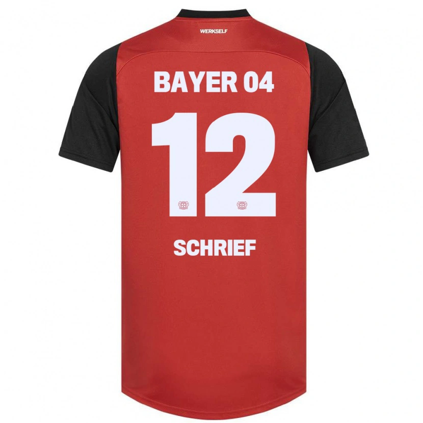 Danxen Bambino Maglia Moritz Schrief #12 Rosso Nero Kit Gara Home 2024/25 Maglietta