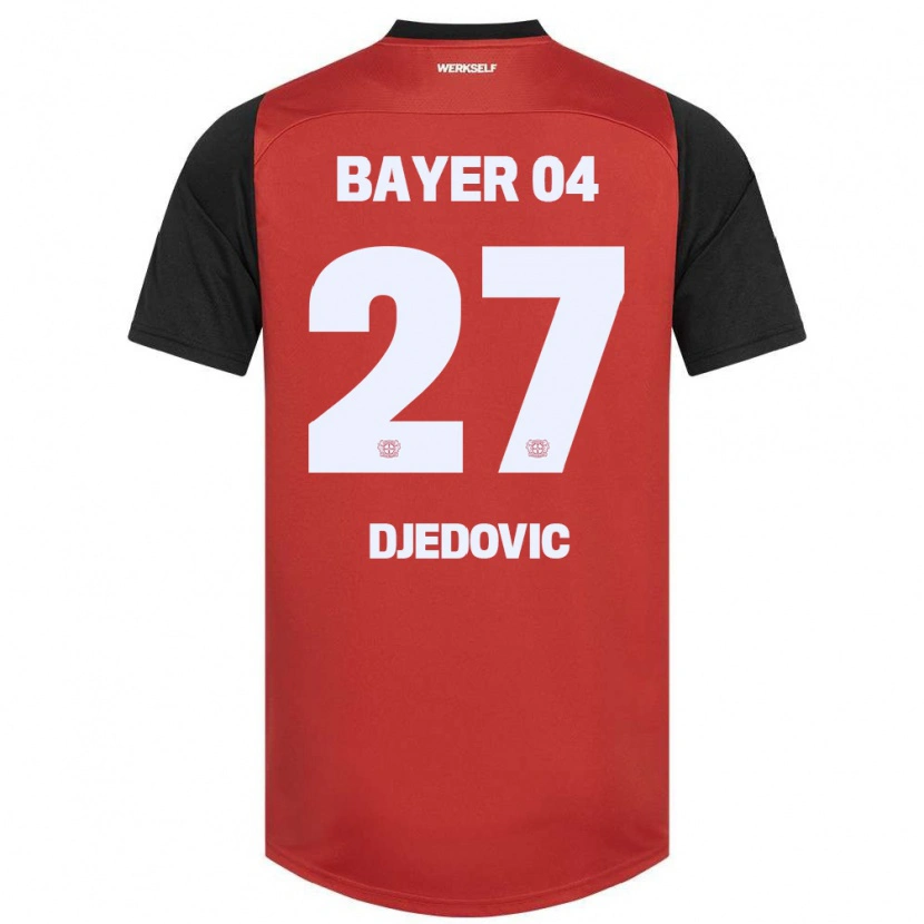 Danxen Bambino Maglia Seldin Djedovic #27 Rosso Nero Kit Gara Home 2024/25 Maglietta