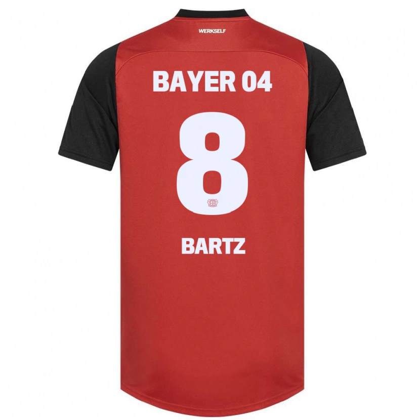 Danxen Bambino Maglia Paulina Bartz #8 Rosso Nero Kit Gara Home 2024/25 Maglietta