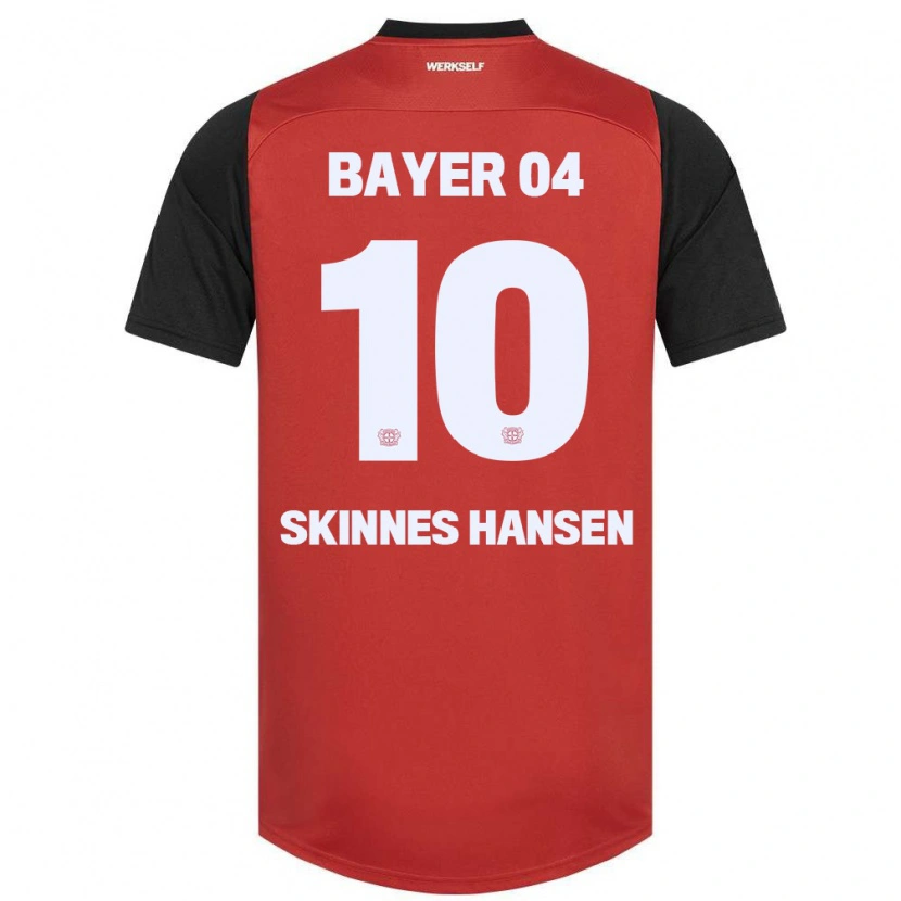 Danxen Bambino Maglia Synne Skinnes Hansen #10 Rosso Nero Kit Gara Home 2024/25 Maglietta
