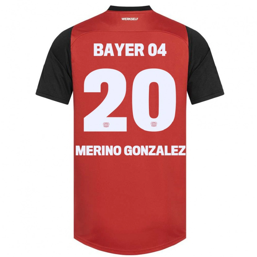 Danxen Bambino Maglia Estrella Merino Gonzalez #20 Rosso Nero Kit Gara Home 2024/25 Maglietta