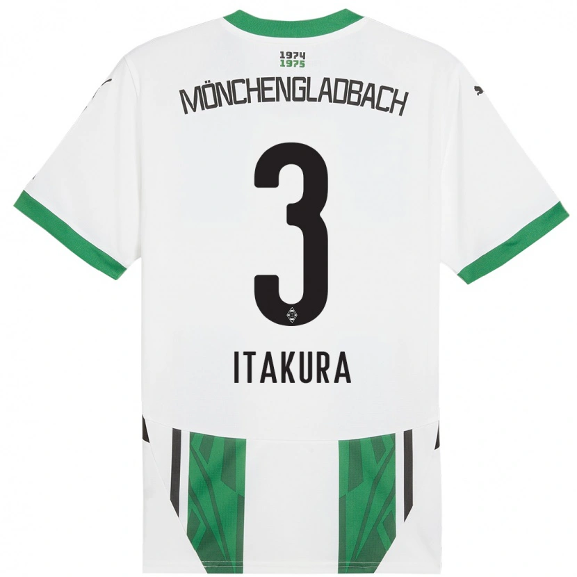 Danxen Bambino Maglia Ko Itakura #3 Bianco Verde Kit Gara Home 2024/25 Maglietta