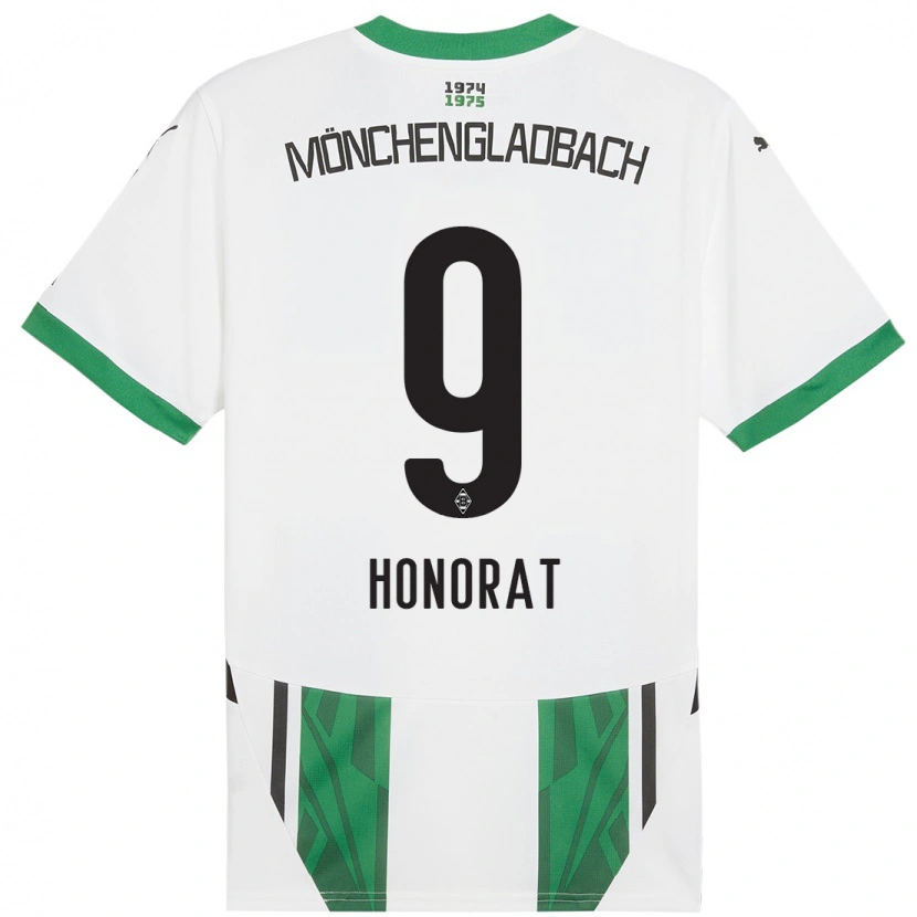 Danxen Bambino Maglia Franck Honorat #9 Bianco Verde Kit Gara Home 2024/25 Maglietta