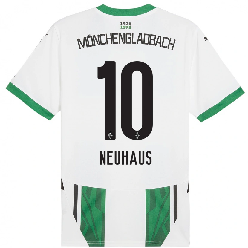 Danxen Bambino Maglia Florian Neuhaus #10 Bianco Verde Kit Gara Home 2024/25 Maglietta