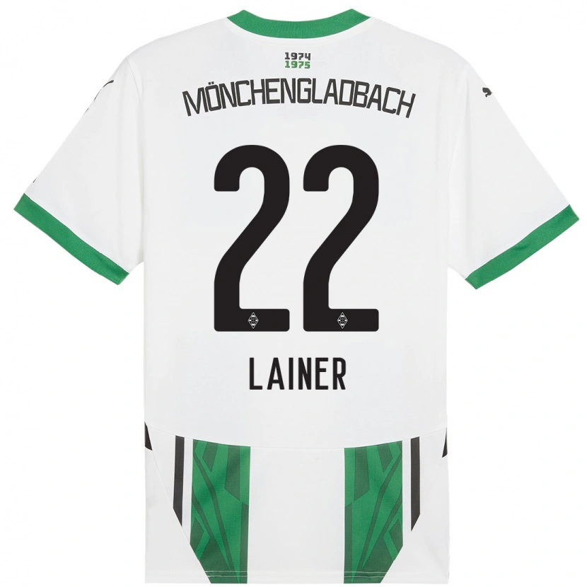 Danxen Bambino Maglia Stefan Lainer #22 Bianco Verde Kit Gara Home 2024/25 Maglietta