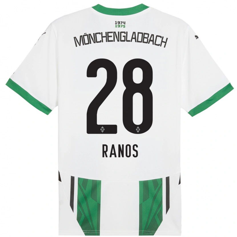 Danxen Bambino Maglia Grant-Leon Ranos #28 Bianco Verde Kit Gara Home 2024/25 Maglietta