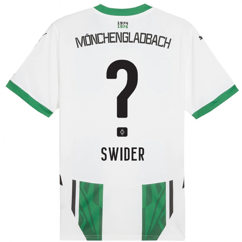 Danxen Bambino Maglia Niklas Swider #0 Bianco Verde Kit Gara Home 2024/25 Maglietta