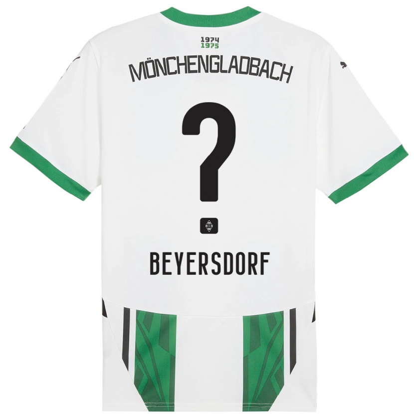 Danxen Bambino Maglia Chris Beyersdorf #0 Bianco Verde Kit Gara Home 2024/25 Maglietta