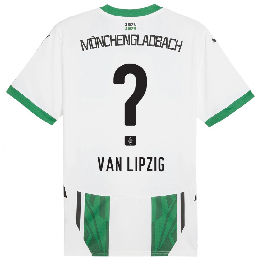 Danxen Bambino Maglia Mika Van Lipzig #0 Bianco Verde Kit Gara Home 2024/25 Maglietta