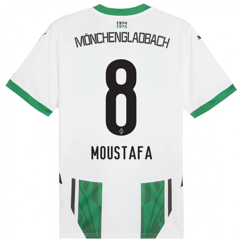 Danxen Bambino Maglia Moustafa Moustafa #8 Bianco Verde Kit Gara Home 2024/25 Maglietta