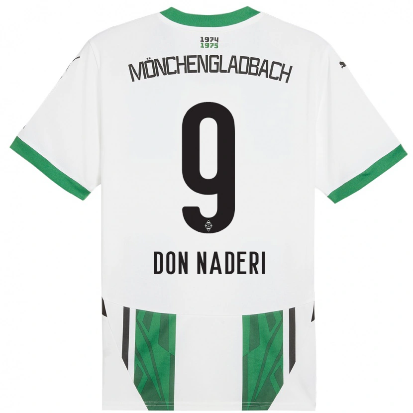 Danxen Bambino Maglia Ryan Naderi #9 Bianco Verde Kit Gara Home 2024/25 Maglietta