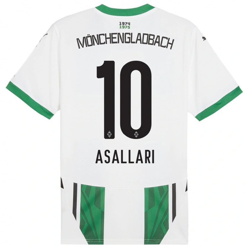 Danxen Bambino Maglia Kushtrim Asallari #10 Bianco Verde Kit Gara Home 2024/25 Maglietta