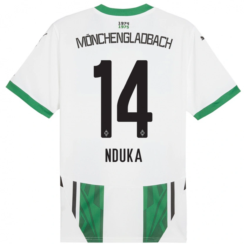 Danxen Bambino Maglia Michael Nduka #14 Bianco Verde Kit Gara Home 2024/25 Maglietta