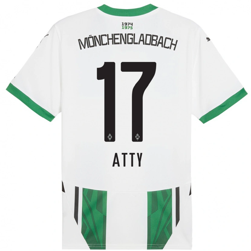 Danxen Bambino Maglia Yassir Atty #17 Bianco Verde Kit Gara Home 2024/25 Maglietta