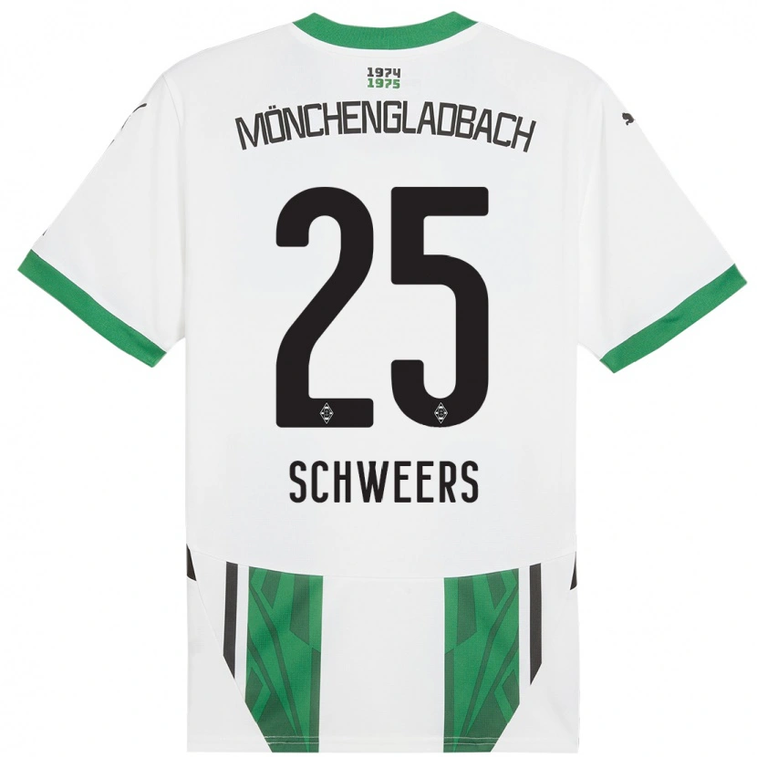 Danxen Bambino Maglia Lion Schweers #25 Bianco Verde Kit Gara Home 2024/25 Maglietta
