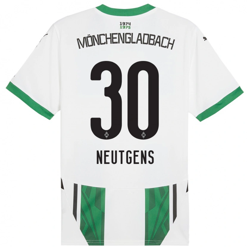 Danxen Bambino Maglia Maximilian Neutgens #30 Bianco Verde Kit Gara Home 2024/25 Maglietta