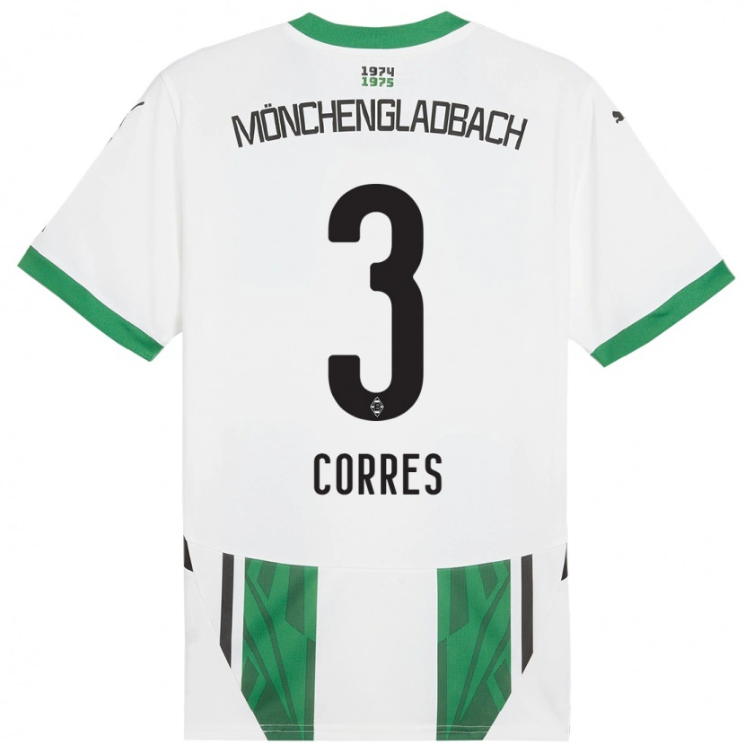 Danxen Bambino Maglia Carolin Corres #3 Bianco Verde Kit Gara Home 2024/25 Maglietta