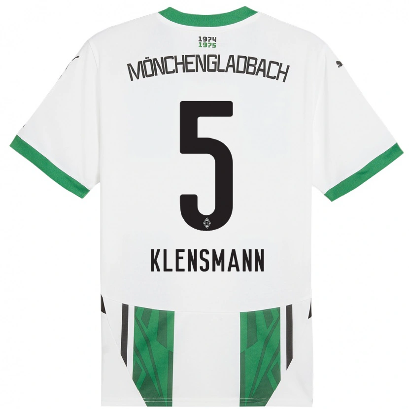 Danxen Bambino Maglia Paula Klensmann #5 Bianco Verde Kit Gara Home 2024/25 Maglietta