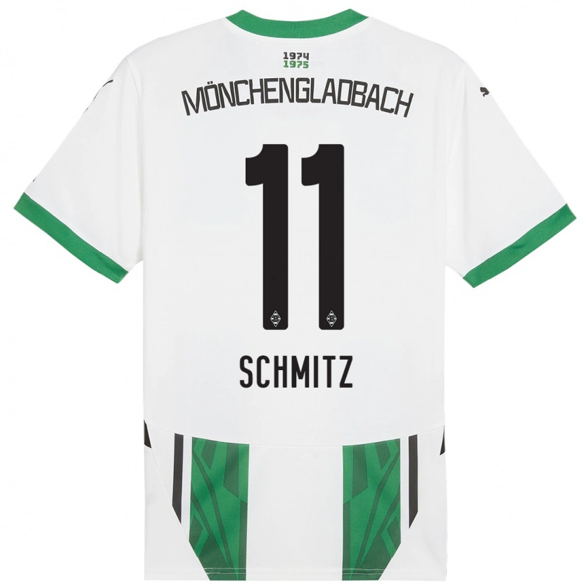 Danxen Bambino Maglia Louisa Schmitz #11 Bianco Verde Kit Gara Home 2024/25 Maglietta