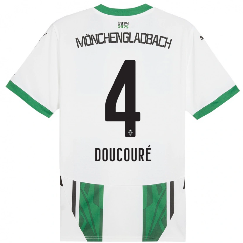 Danxen Bambino Maglia Mamadou Doucouré #4 Bianco Verde Kit Gara Home 2024/25 Maglietta