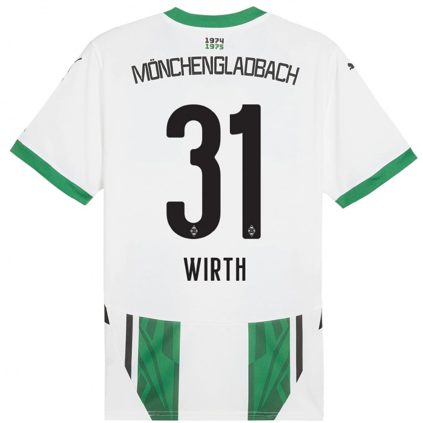 Danxen Bambino Maglia Linus Wirth #31 Bianco Verde Kit Gara Home 2024/25 Maglietta
