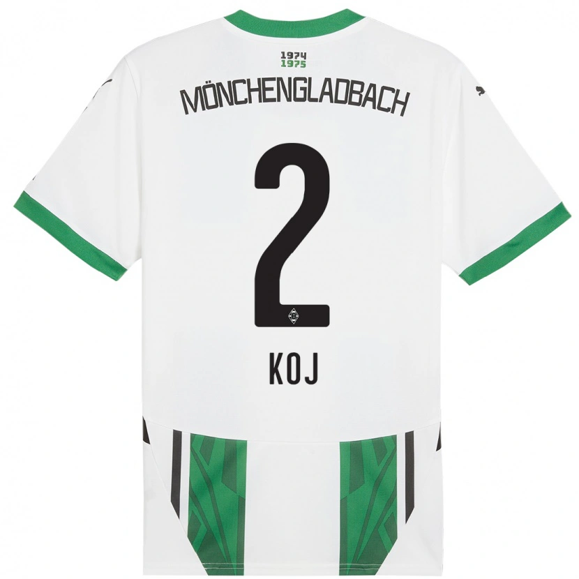 Danxen Bambino Maglia Julia Koj #2 Bianco Verde Kit Gara Home 2024/25 Maglietta