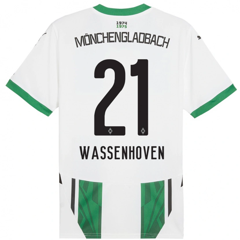 Danxen Bambino Maglia Michelle Wassenhoven #21 Bianco Verde Kit Gara Home 2024/25 Maglietta