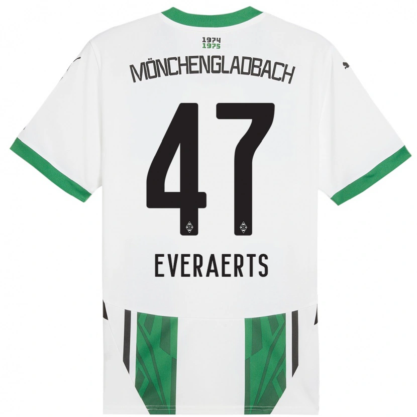 Danxen Bambino Maglia Kim Everaerts #47 Bianco Verde Kit Gara Home 2024/25 Maglietta