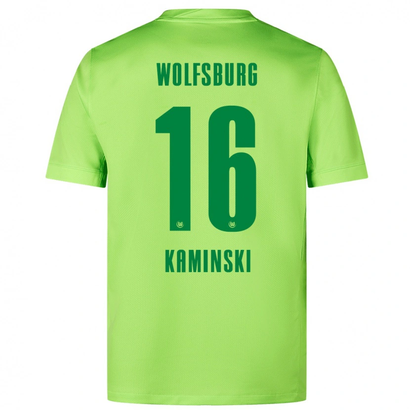 Danxen Bambino Maglia Jakub Kaminski #16 Verde Fluorescente Kit Gara Home 2024/25 Maglietta