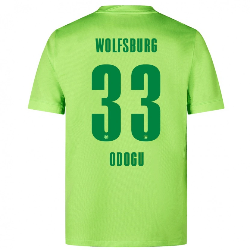 Danxen Bambino Maglia David Odogu #33 Verde Fluorescente Kit Gara Home 2024/25 Maglietta